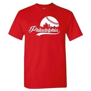 Xtreme Apparrel Cityscape Skyline Mens T-Shirt For Baseball Fans